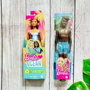 Barbie Ken Tropical Swim Short and Barbie The Ocean Curvy Doll NEW